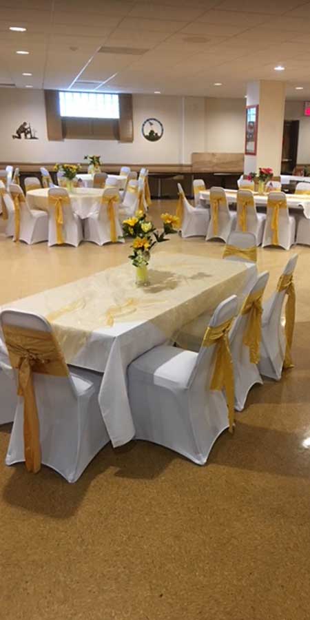 gold tablecloths