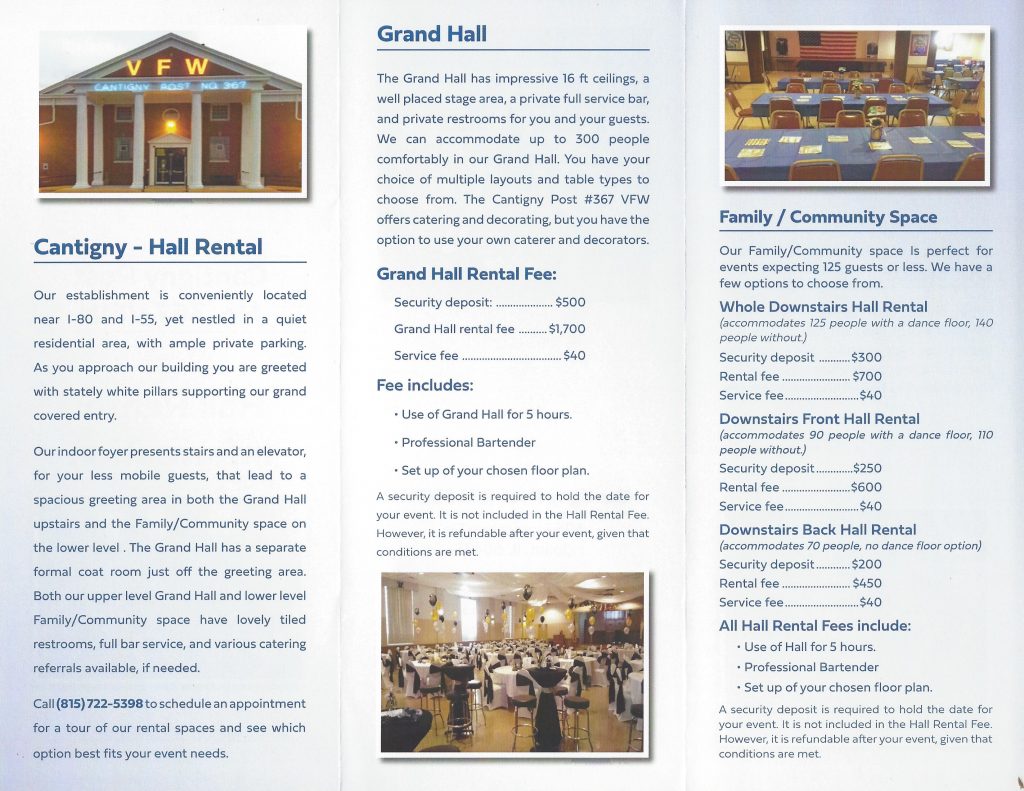 vfw post hall rental near me